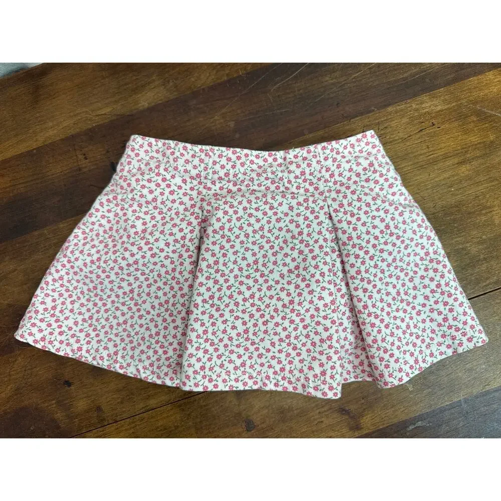 Baby Gap Vintage '03 Heavy Weight Cotton Floral Pleated Skirt & Bloomers 12-18 M